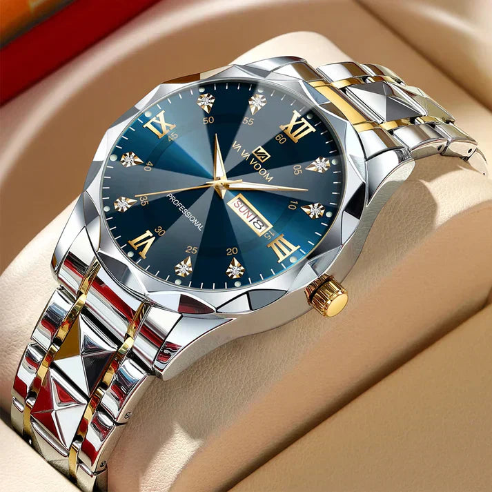 Montre OLEVS Originale 3d À Quartz Étanche En Acier Inoxydable